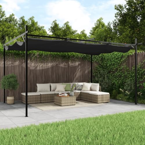 Emmtore Pergola mit Schiebedach Anthrazit 395x292x230 cm von Emmtore