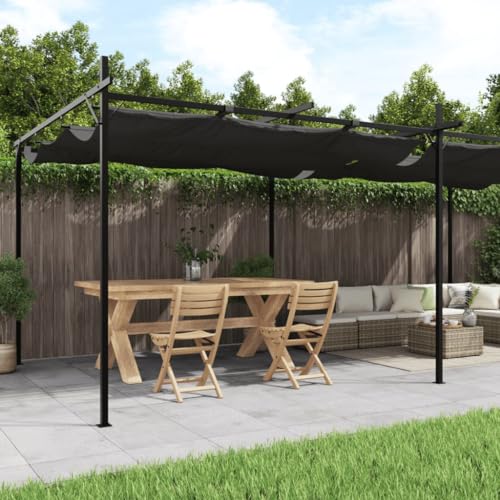 Emmtore Pergola mit Schiebedach Anthrazit 589x292x230 cm von Emmtore