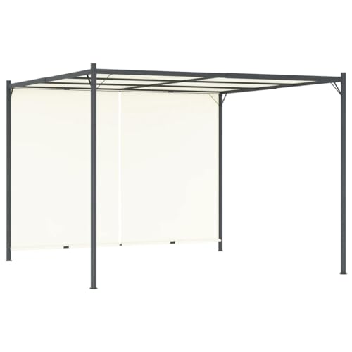 Emmtore Pergola mit Verstellbarem Dach Cremeweiß 3x3 m Stahl von Emmtore