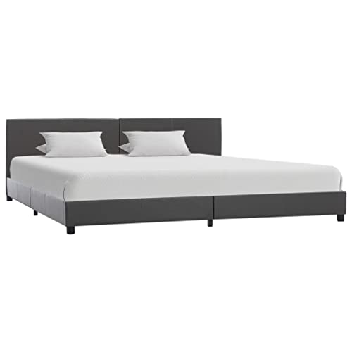 Emmtore Polsterbett mit Rückenlehne Bett,Bettgestell Lattenrost Bettrahmen Schlafzimmerbett Kunstlederbezug,Grau,180 x 200 cm Emmtore Polsterbett mit Rückenlehne Bett,Bettgestell Lattenrost Bettrahmen Schlafzimmerbett Kunstlederbezug,Grau,180 x 200 cm von Emmtore