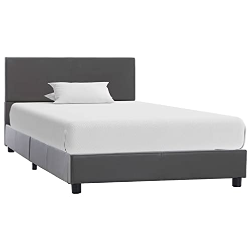 Emmtore Polsterbett mit Rückenlehne Bett,Bettgestell Lattenrost Bettrahmen Schlafzimmerbett Kunstlederbezug,Grau,90 x 200 cm Emmtore Polsterbett mit Rückenlehne Bett,Bettgestell Lattenrost Bettrahmen Schlafzimmerbett Kunstlederbezug,Grau,90 x 200 cm von Emmtore