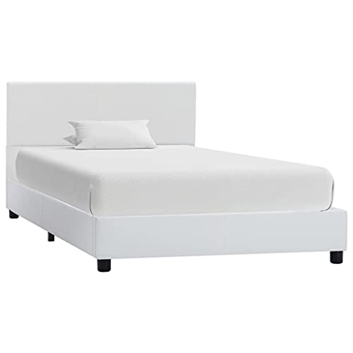 Emmtore Polsterbett mit Rückenlehne Bett,Bettgestell Lattenrost Bettrahmen Schlafzimmerbett Kunstlederbezug,Weiß,100 x 200 cm Emmtore Polsterbett mit Rückenlehne Bett,Bettgestell Lattenrost Bettrahmen Schlafzimmerbett Kunstlederbezug,Weiß,100 x 200 cm von Emmtore