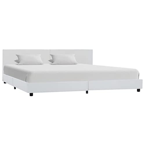 Emmtore Polsterbett mit Rückenlehne Bett,Bettgestell Lattenrost Bettrahmen Schlafzimmerbett Kunstlederbezug,Weiß,180 x 200 cm Emmtore Polsterbett mit Rückenlehne Bett,Bettgestell Lattenrost Bettrahmen Schlafzimmerbett Kunstlederbezug,Weiß,180 x 200 cm von Emmtore