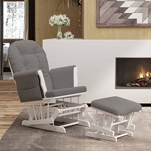 Emmtore Schaukelsessel mit Hocker Gleitend Dunkelgrau Stoff Schaukelstuhl für Kinderzimmer Schlafzimmer Wohnzimmer, Relaxsessel mit Gleitfunktion, Gleitender Schaukelsessel Relaxstuhl Emmtore Schaukelsessel mit Hocker Gleitend Dunkelgrau Stoff Schaukelstuhl für Kinderzimmer Schlafzimmer Wohnzimmer, Relaxsessel mit Gleitfunktion, Gleitender Schaukelsessel Relaxstuhl von Emmtore