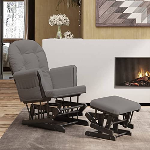Emmtore Schaukelsessel mit Hocker Gleitend Dunkelgrau Stoff Schaukelstuhl für Kinderzimmer Schlafzimmer Wohnzimmer, Relaxsessel mit Gleitfunktion, Gleitender Schaukelsessel Relaxstuhl Emmtore Schaukelsessel mit Hocker Gleitend Dunkelgrau Stoff Schaukelstuhl für Kinderzimmer Schlafzimmer Wohnzimmer, Relaxsessel mit Gleitfunktion, Gleitender Schaukelsessel Relaxstuhl von Emmtore