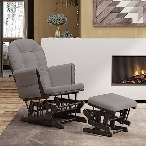 Emmtore Schaukelsessel mit Hocker Gleitend Hellgrau Stoff Schaukelstuhl für Kinderzimmer Schlafzimmer Wohnzimmer, Relaxsessel mit Gleitfunktion, Gleitender Schaukelsessel Relaxstuhl Emmtore Schaukelsessel mit Hocker Gleitend Hellgrau Stoff Schaukelstuhl für Kinderzimmer Schlafzimmer Wohnzimmer, Relaxsessel mit Gleitfunktion, Gleitender Schaukelsessel Relaxstuhl von Emmtore