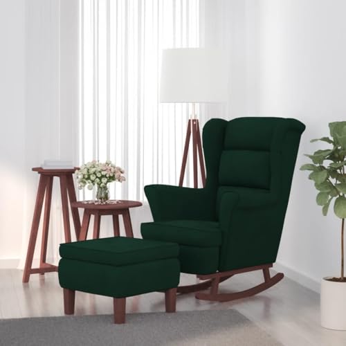 Emmtore Schaukelsessel und Hocker mit Holzbeinen Dunkelgrün Samt Relaxstuhl Schaukelsessel Schwingsessel Relaxsessel Schwingstuhl Polstersessel Sessel Emmtore Schaukelsessel und Hocker mit Holzbeinen Dunkelgrün Samt Relaxstuhl Schaukelsessel Schwingsessel Relaxsessel Schwingstuhl Polstersessel Sessel von Emmtore