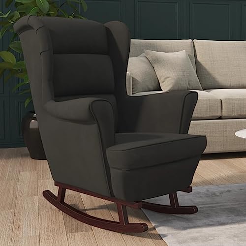Emmtore Schaukelstuhl mit Massivholz-Gummibeinen Schwarz Samt Relaxstuhl Schaukelsessel Schwingsessel Relaxsessel Schwingstuhl Polstersessel Sessel Emmtore Schaukelstuhl mit Massivholz-Gummibeinen Schwarz Samt Relaxstuhl Schaukelsessel Schwingsessel Relaxsessel Schwingstuhl Polstersessel Sessel von Emmtore