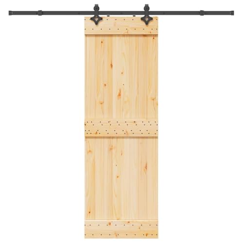 Emmtore Schiebetür mit Beschlag Massivholz Kiefer,70 x 210 cm (213.5 cm),Schlichtes Design von Emmtore