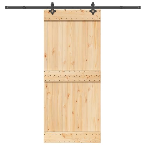 Emmtore Schiebetür mit Beschlag Massivholz Kiefer,90 x 210 cm (213.5 cm),Schlichtes Design von Emmtore