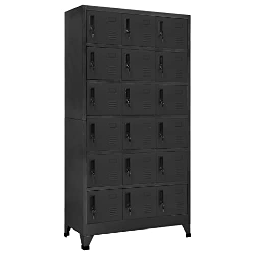 Emmtore Schließfachschrank Umkleideschrank Wertfachschrank Metallspind Anthrazit 90x40x180 cm Stahl Emmtore Schließfachschrank Umkleideschrank Wertfachschrank Metallspind Anthrazit 90x40x180 cm Stahl von Emmtore