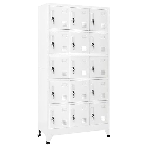 Emmtore Schließfachschrank Umkleideschrank Wertfachschrank Metallspind Hellgrau 90x40x180 cm Stahl Mit 15 Schließfächern Emmtore Schließfachschrank Umkleideschrank Wertfachschrank Metallspind Hellgrau 90x40x180 cm Stahl Mit 15 Schließfächern von Emmtore