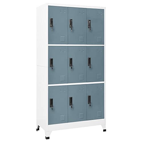 Emmtore Schließfachschrank Umkleideschrank Wertfachschrank Metallspind Hellgrau und Dunkelgrau 90x45x180 cm Stahl mit 9 Schließfächern Emmtore Schließfachschrank Umkleideschrank Wertfachschrank Metallspind Hellgrau und Dunkelgrau 90x45x180 cm Stahl mit 9 Schließfächern von Emmtore