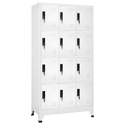 Emmtore Schließfachschrank Umkleideschrank Wertfachschrank Metallspind Weiß 90x45x180 cm Stahl Emmtore Schließfachschrank Umkleideschrank Wertfachschrank Metallspind Weiß 90x45x180 cm Stahl von Emmtore