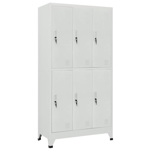 Emmtore Schließfachschrank Umkleideschrank Wertfachschrank Metallspind mit 6 Fächern Stahl 90x45x180 cm Grau Emmtore Schließfachschrank Umkleideschrank Wertfachschrank Metallspind mit 6 Fächern Stahl 90x45x180 cm Grau von Emmtore