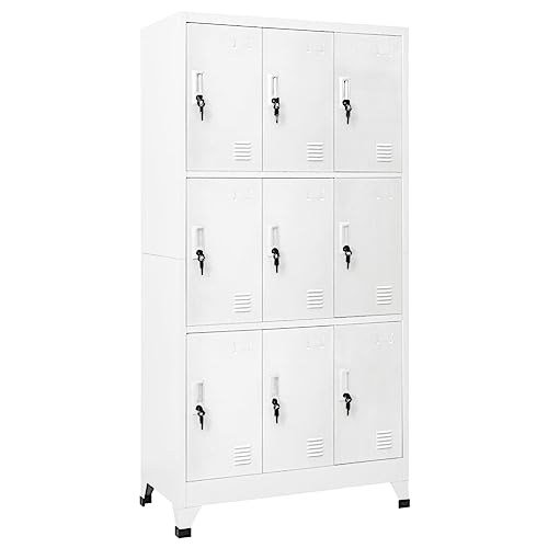 Emmtore Schließfachschrank Umkleideschrank Wertfachschrank Metallspind mit 9 Fächern Stahl 90x45x180 cm Grau Emmtore Schließfachschrank Umkleideschrank Wertfachschrank Metallspind mit 9 Fächern Stahl 90x45x180 cm Grau von Emmtore