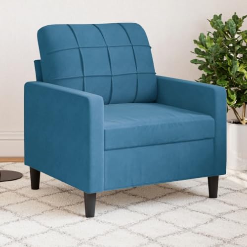 Emmtore Sessel,Relaxsessel Sofa für Wohnzimmer, Loungesessel Polstersessel Metallgestell, Fernsehsessel Ruhesessel Clubsessel,Samt Blau,60 cm von Emmtore