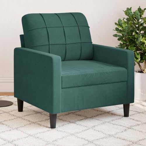 Emmtore Sessel,Relaxsessel Sofa für Wohnzimmer, Loungesessel Polstersessel Metallgestell, Fernsehsessel Ruhesessel Clubsessel,Samt Dunkelgrün,60 cm von Emmtore
