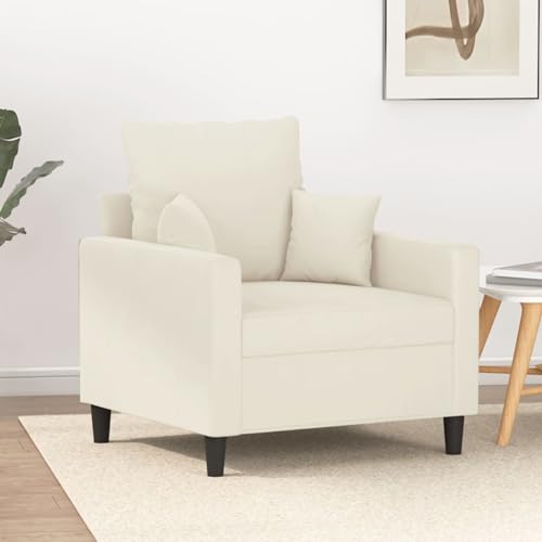 Emmtore Sessel Sofa Relaxsessel mit gepolstertem Sitz Armlehnen, Fernsehsessel Loungesessel Metallgestell, Polstersessel Ruhesessel für Wohnzimmer,Samt Creme,60 cm Emmtore Sessel Sofa Relaxsessel mit gepolstertem Sitz Armlehnen, Fernsehsessel Loungesessel Metallgestell, Polstersessel Ruhesessel für Wohnzimmer,Samt Creme,60 cm von Emmtore