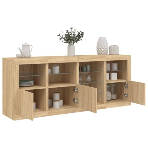 Emmtore Sideboard, Kommode mit viel Stauraum, Highboard Schrank mit LED, Anrichte Beistellschrank Standschrank, Modern Sonoma Eiche Emmtore Sideboard, Kommode mit viel Stauraum, Highboard Schrank mit LED, Anrichte Beistellschrank Standschrank, Modern Sonoma Eiche von Emmtore