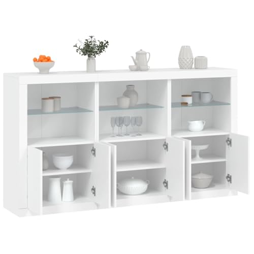 Emmtore Sideboard, Kommode mit viel Stauraum, Highboard Schrank mit LED-Leuchten Anrichte Beistellschrank StandschrankWeiß Emmtore Sideboard, Kommode mit viel Stauraum, Highboard Schrank mit LED-Leuchten Anrichte Beistellschrank StandschrankWeiß von Emmtore