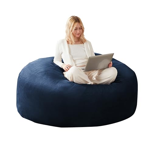 Emmtore Sitzsack Stuhl Sitzsack Stühle für Erwachsene Riesen Sitzsäcke Bean Bag Flauschige Sitzsäcke für Wohnzimmer, Schlafzimmer Blau (90-110)×50 von Emmtore