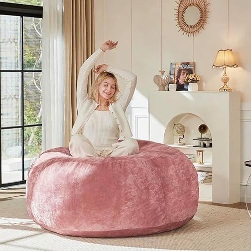 Emmtore Sitzsack Stuhl Sitzsack Stühle für Erwachsene Riesen Sitzsäcke Bean Bag Flauschige Sitzsäcke für Wohnzimmer, Schlafzimmer Rosa (150-170)×60 von Emmtore