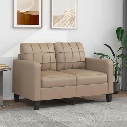 Emmtore Sofa,Couch für Wohnzimmer,Polstersofa mit Metallgestell, Loungesofa Wohnzimmersofa Wohnzimmermöbel,Kunstleder Sofa,Cappuccino,120 cm von Emmtore