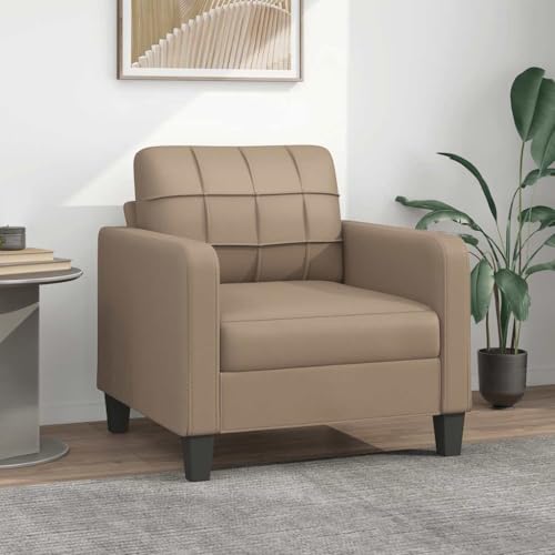 Emmtore Sofa,Couch für Wohnzimmer,Polstersofa mit Metallgestell, Loungesofa Wohnzimmersofa Wohnzimmermöbel,Kunstleder Sofa,Cappuccino,60 cm von Emmtore