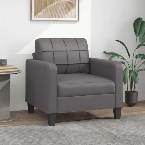 Emmtore Sofa,Couch für Wohnzimmer,Polstersofa mit Metallgestell, Loungesofa Wohnzimmersofa Wohnzimmermöbel,Kunstleder Sofa,Grau,60 cm von Emmtore