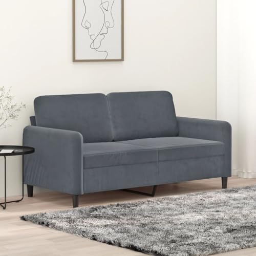 Emmtore Sofa 2-Sitzer, Loungesofa Couch mit Armlehnen Rückenkissen, Wohnzimmersofa Designsofa Metallgestell, Sitzmöbel Zweisitzer SamtDunkelgrau,140 cm Emmtore Sofa 2-Sitzer, Loungesofa Couch mit Armlehnen Rückenkissen, Wohnzimmersofa Designsofa Metallgestell, Sitzmöbel Zweisitzer SamtDunkelgrau,140 cm von Emmtore