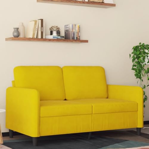 Emmtore Sofa 2-Sitzer, Loungesofa Couch mit Armlehnen Rückenkissen, Wohnzimmersofa Designsofa Metallgestell, Sitzmöbel Zweisitzer SamtGelb,120 cm Emmtore Sofa 2-Sitzer, Loungesofa Couch mit Armlehnen Rückenkissen, Wohnzimmersofa Designsofa Metallgestell, Sitzmöbel Zweisitzer SamtGelb,120 cm von Emmtore