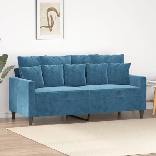 Emmtore Sofa 2-Sitzer,Loungesofa Couch mit Armlehnen Rückenkissen,Wohnzimmersofa Designsofa Metallgestell, Sitzmöbel Zweisitzer Samt Blau,140 cm Emmtore Sofa 2-Sitzer,Loungesofa Couch mit Armlehnen Rückenkissen,Wohnzimmersofa Designsofa Metallgestell, Sitzmöbel Zweisitzer Samt Blau,140 cm von Emmtore