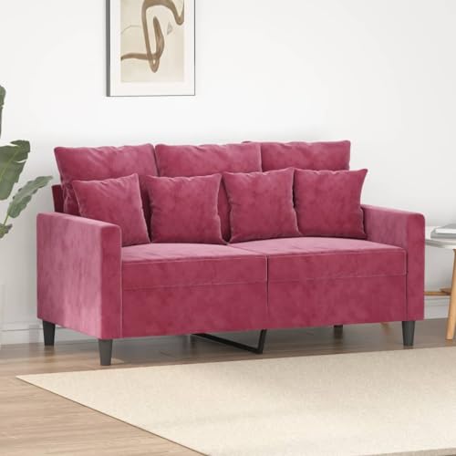 Emmtore Sofa 2-Sitzer,Loungesofa Couch mit Armlehnen Rückenkissen,Wohnzimmersofa Designsofa Metallgestell, Sitzmöbel Zweisitzer Samt Weinrot,120 cm Emmtore Sofa 2-Sitzer,Loungesofa Couch mit Armlehnen Rückenkissen,Wohnzimmersofa Designsofa Metallgestell, Sitzmöbel Zweisitzer Samt Weinrot,120 cm von Emmtore