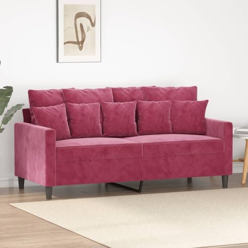 Emmtore Sofa 2-Sitzer,Loungesofa Couch mit Armlehnen Rückenkissen,Wohnzimmersofa Designsofa Metallgestell, Sitzmöbel Zweisitzer Samt Weinrot,140 cm Emmtore Sofa 2-Sitzer,Loungesofa Couch mit Armlehnen Rückenkissen,Wohnzimmersofa Designsofa Metallgestell, Sitzmöbel Zweisitzer Samt Weinrot,140 cm von Emmtore
