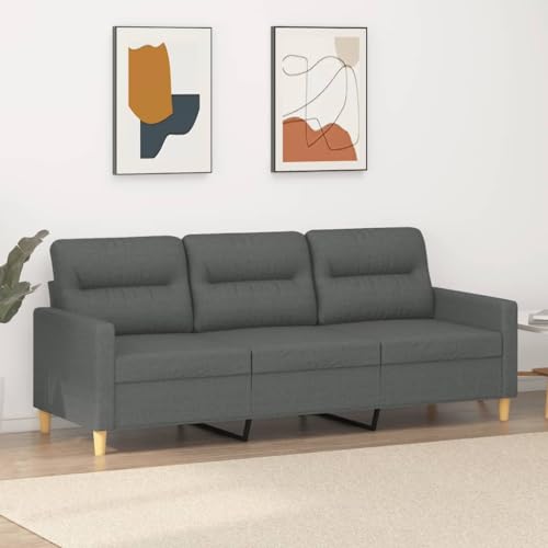 Emmtore Sofa 3-Sitzer, Loungesofa Couch mit Armlehnen Rückenkissen, Wohnzimmersofa Designsofa Metallgestell, Sitzmöbel Dreisitzer, Modern, Stoff Dunkelgrau,180 cm Emmtore Sofa 3-Sitzer, Loungesofa Couch mit Armlehnen Rückenkissen, Wohnzimmersofa Designsofa Metallgestell, Sitzmöbel Dreisitzer, Modern, Stoff Dunkelgrau,180 cm von Emmtore