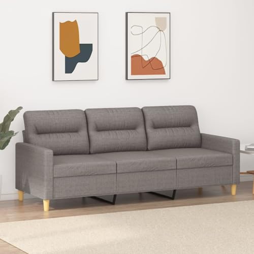 Emmtore Sofa 3-Sitzer, Loungesofa Couch mit Armlehnen Rückenkissen, Wohnzimmersofa Designsofa Metallgestell, Sitzmöbel Dreisitzer, Modern, Stoff Taupe,180 cm Emmtore Sofa 3-Sitzer, Loungesofa Couch mit Armlehnen Rückenkissen, Wohnzimmersofa Designsofa Metallgestell, Sitzmöbel Dreisitzer, Modern, Stoff Taupe,180 cm von Emmtore
