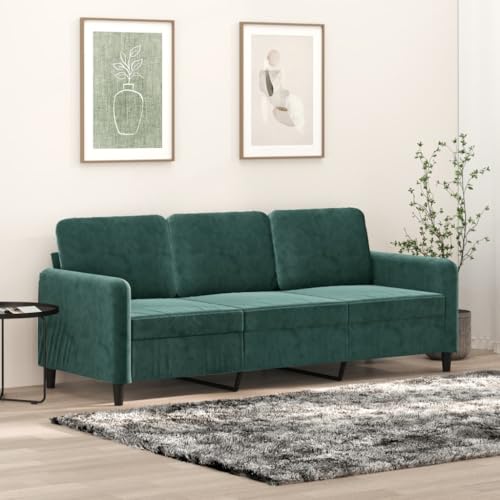 Emmtore Sofa 3-Sitzer, Loungesofa Couch mit Armlehnen Rückenkissen, Wohnzimmersofa Designsofa Metallgestell, Sitzmöbel Zweisitzer SamtDunkelgrün,180 cm Emmtore Sofa 3-Sitzer, Loungesofa Couch mit Armlehnen Rückenkissen, Wohnzimmersofa Designsofa Metallgestell, Sitzmöbel Zweisitzer SamtDunkelgrün,180 cm von Emmtore