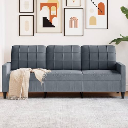 Emmtore Sofa 3-Sitzer, Polstersofa für Wohnzimmer, Couch Loungesofa Metallgestell, Dreisitzer Samtsofa Sitzmöbel, Modern, Samt Dunkelgrau,180 cm Emmtore Sofa 3-Sitzer, Polstersofa für Wohnzimmer, Couch Loungesofa Metallgestell, Dreisitzer Samtsofa Sitzmöbel, Modern, Samt Dunkelgrau,180 cm von Emmtore