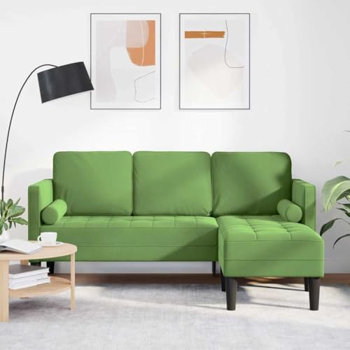 Emmtore Sofa 3-Sitzer mit Chaiselongue L-Form Hellgrün 160 cm Samt Ergonomisches Design Rechteckige Möbel | Für Innen Emmtore Sofa 3-Sitzer mit Chaiselongue L-Form Hellgrün 160 cm Samt Ergonomisches Design Rechteckige Möbel | Für Innen von Emmtore