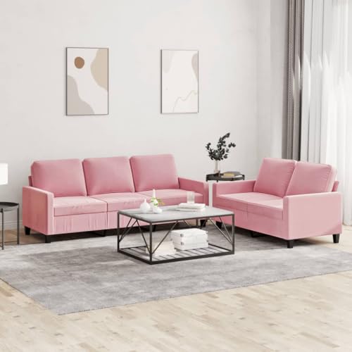 Emmtore Sofagarnitur, Sessel Couch mit Kissen, Sofa Wohnzimmersofa mit Armlehnen, Couchgarnitur Designsofa Sitzmöbel Polstermöbel,Samt Rosa,Mit Kissen Emmtore Sofagarnitur, Sessel Couch mit Kissen, Sofa Wohnzimmersofa mit Armlehnen, Couchgarnitur Designsofa Sitzmöbel Polstermöbel,Samt Rosa,Mit Kissen von Emmtore