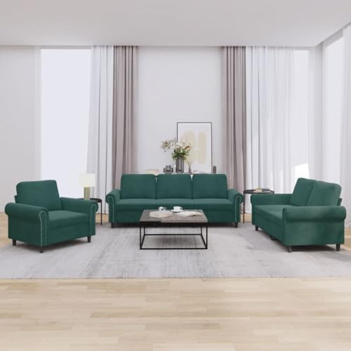 Emmtore Sofagarnitur, Sessel Couch mit Kissen, Sofa Wohnzimmersofa mit Armlehnen, Couchgarnitur Designsofa Sitzmöbel Polstermöbel Dunkelgrün,Ohne Fußhocker Emmtore Sofagarnitur, Sessel Couch mit Kissen, Sofa Wohnzimmersofa mit Armlehnen, Couchgarnitur Designsofa Sitzmöbel Polstermöbel Dunkelgrün,Ohne Fußhocker von Emmtore