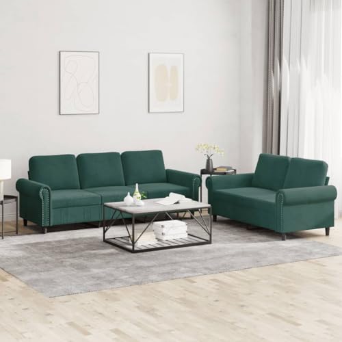 Emmtore Sofagarnitur Sessel Couch mit Kissen Fußhocker, Sofa Wohnzimmersofa mit Armlehnen, Couchgarnitur Designsofa Sitzmöbel Polstermöbel Dunkelgrün,Ohne Fußhocker Emmtore Sofagarnitur Sessel Couch mit Kissen Fußhocker, Sofa Wohnzimmersofa mit Armlehnen, Couchgarnitur Designsofa Sitzmöbel Polstermöbel Dunkelgrün,Ohne Fußhocker von Emmtore