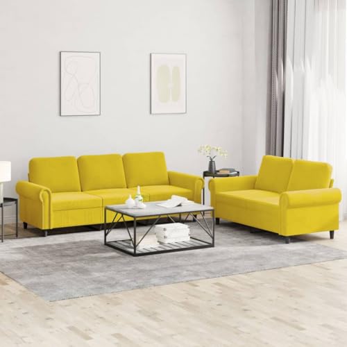 Emmtore Sofagarnitur Sessel Couch mit Kissen Fußhocker, Sofa Wohnzimmersofa mit Armlehnen, Couchgarnitur Designsofa Sitzmöbel Polstermöbel Gelb,Ohne Fußhocker Emmtore Sofagarnitur Sessel Couch mit Kissen Fußhocker, Sofa Wohnzimmersofa mit Armlehnen, Couchgarnitur Designsofa Sitzmöbel Polstermöbel Gelb,Ohne Fußhocker von Emmtore