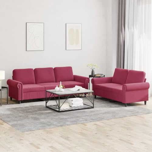 Emmtore Sofagarnitur Sessel Couch mit Kissen Fußhocker, Sofa Wohnzimmersofa mit Armlehnen, Couchgarnitur Designsofa Sitzmöbel Polstermöbel Weinrot,Ohne Fußhocker Emmtore Sofagarnitur Sessel Couch mit Kissen Fußhocker, Sofa Wohnzimmersofa mit Armlehnen, Couchgarnitur Designsofa Sitzmöbel Polstermöbel Weinrot,Ohne Fußhocker von Emmtore