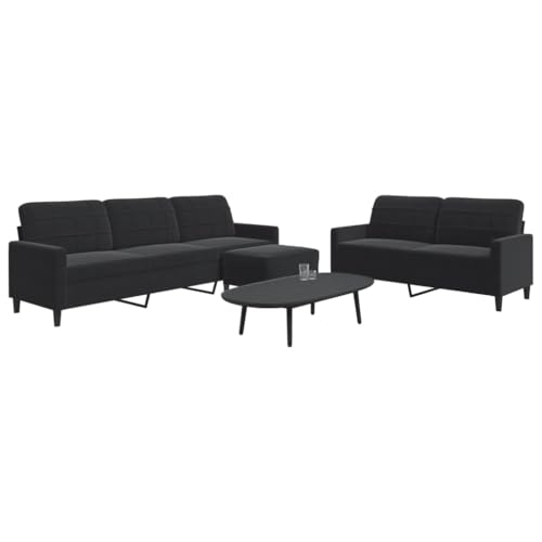 Emmtore Sofagarnitur mit Kissen Samt, Sofa, Fernsehsessel, Sessel, Sofa Set, Relaxsofa, Samtsofa, Wohnzimmermöbel Sofa gepolstert,Couch Schwarz,Mit Fußhocker Emmtore Sofagarnitur mit Kissen Samt, Sofa, Fernsehsessel, Sessel, Sofa Set, Relaxsofa, Samtsofa, Wohnzimmermöbel Sofa gepolstert,Couch Schwarz,Mit Fußhocker von Emmtore
