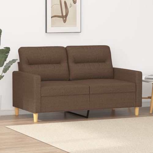 Emmtore Sofasessel, Sessel Sofa mit Armlehnen Rückenkissen, Loungesessel Fernsehsessel für Wohnzimmer, Relaxsessel Clubsessel Polstersessel,Stoff Braun,120 cm von Emmtore