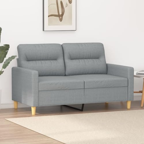 Emmtore Sofasessel, Sessel Sofa mit Armlehnen Rückenkissen, Loungesessel Fernsehsessel für Wohnzimmer, Relaxsessel Clubsessel Polstersessel,Stoff Hellgrau,120 cm von Emmtore