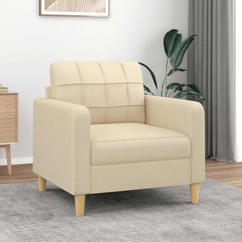 Emmtore Sofasessel,Sessel mit Metallgestell,Sofa für Wohnzimmer, Relaxsessel Fernsehsessel TV Sessel Polstersessel Stoffsofa,Stoff,Creme,60 cm von Emmtore