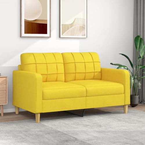 Emmtore Sofasessel,Sessel mit Metallgestell,Sofa für Wohnzimmer, Relaxsessel Fernsehsessel TV Sessel Polstersessel Stoffsofa,Stoff,Hellgelb,140 cm von Emmtore